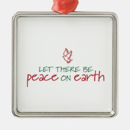 Gelassen gibt es Weltfrieden-Verzierung Silbernes Ornament