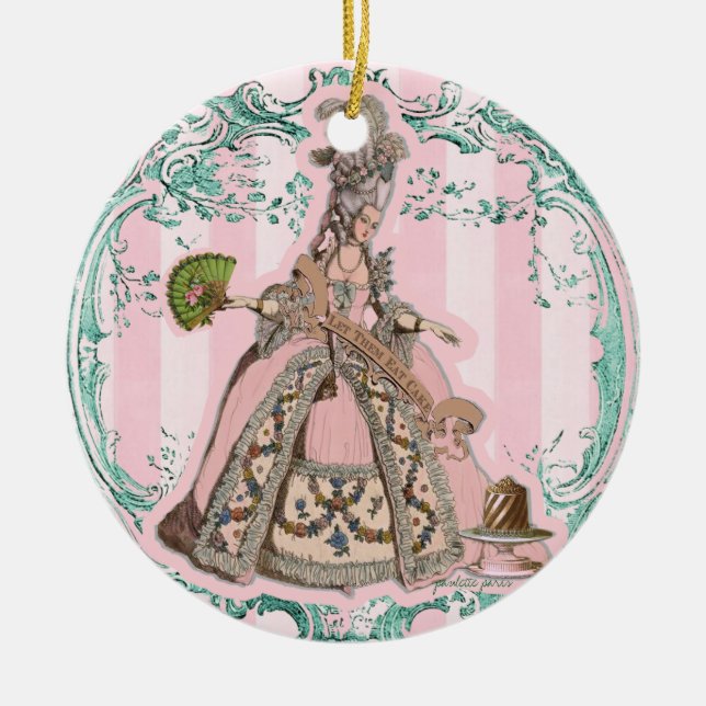Gelassen ihnen essen Sie Kuchen Marie Antoinette Keramik Ornament (Vorne)