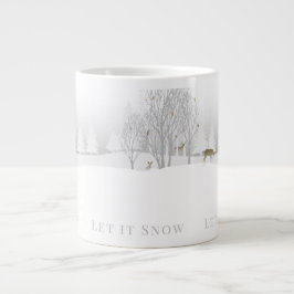 Gelassen ist Schnee, Winterwaldlandschaft mit Hirs Jumbo-Tasse