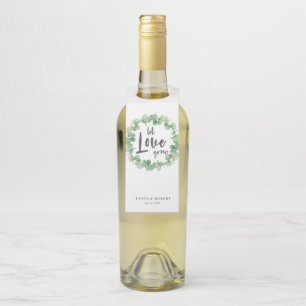 Gelassen Liebe Eukalyptus Wreath Wedding Sage grün Flaschenanhänger