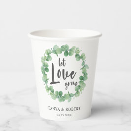 Gelassen Liebe Eukalyptus Wreath Wedding Sage grün Pappbecher