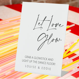 Gelassen Liebe-Glühen Hochzeitsglanz Sockelschild