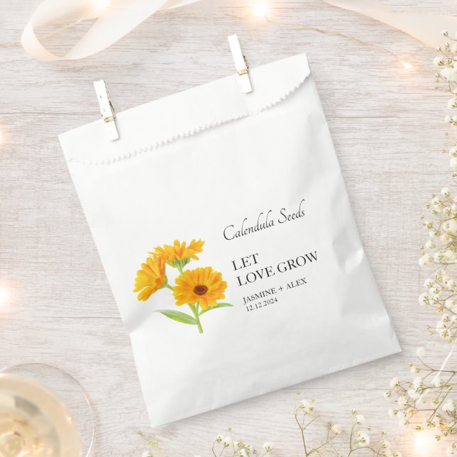Gelassen Liebe Grow Calendula Seed Wedding Geschenktütchen (Ausgeschnitten)