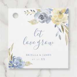 Gelassen Liebe Grow Dusty Blue Watercolor Floral Geschenkanhänger