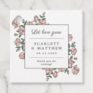 Gelassen Liebe Grow Hand gezeichnete Blume Hochzei Geschenkanhänger