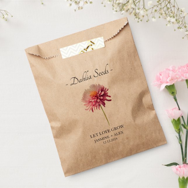 Gelassen Liebe Grow l Dahlia Seeds Wedding Geschenktütchen (Versiegelt)