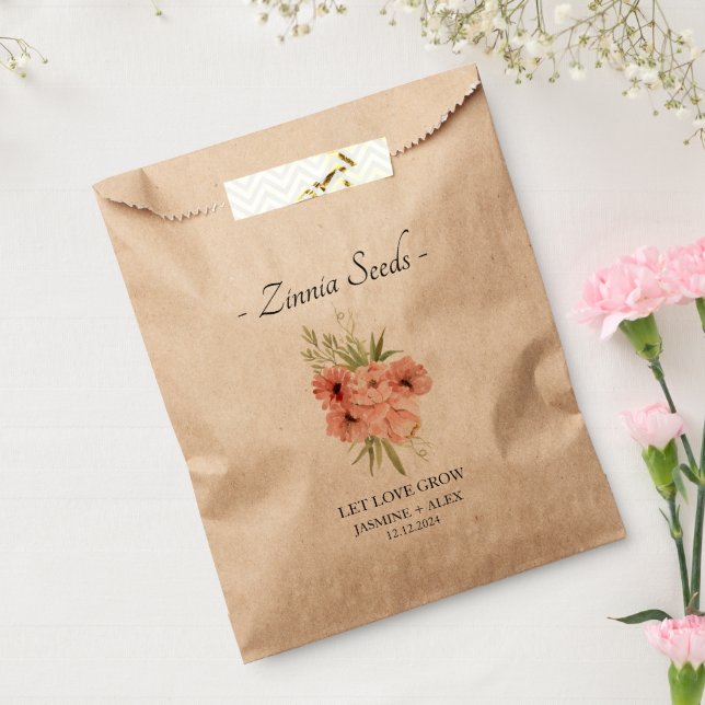Gelassen Liebe Grow l Zinnia Samen Gastgeschenk Ho Geschenktütchen (Versiegelt)