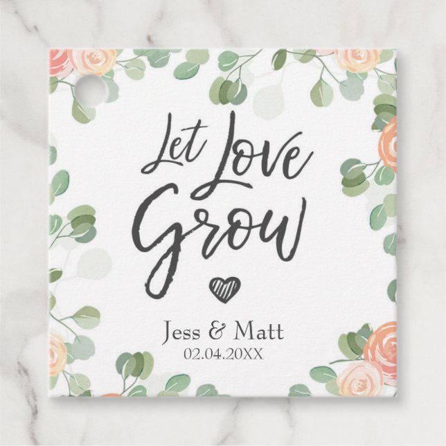 Gelassen Liebe Grow Rustic Floral Greenery Boho Kr Geschenkanhänger (Vorderseite)