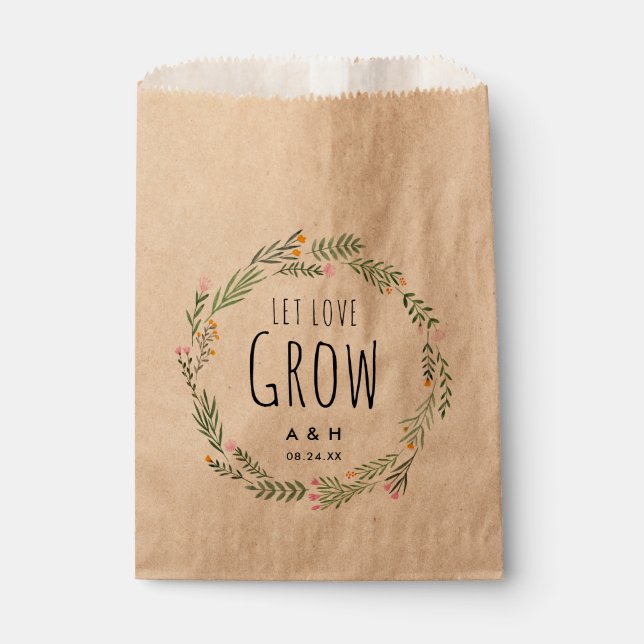 Gelassen Liebe Grow Wedding Seed Gefallen Packet G Geschenktütchen (Vorderseite)