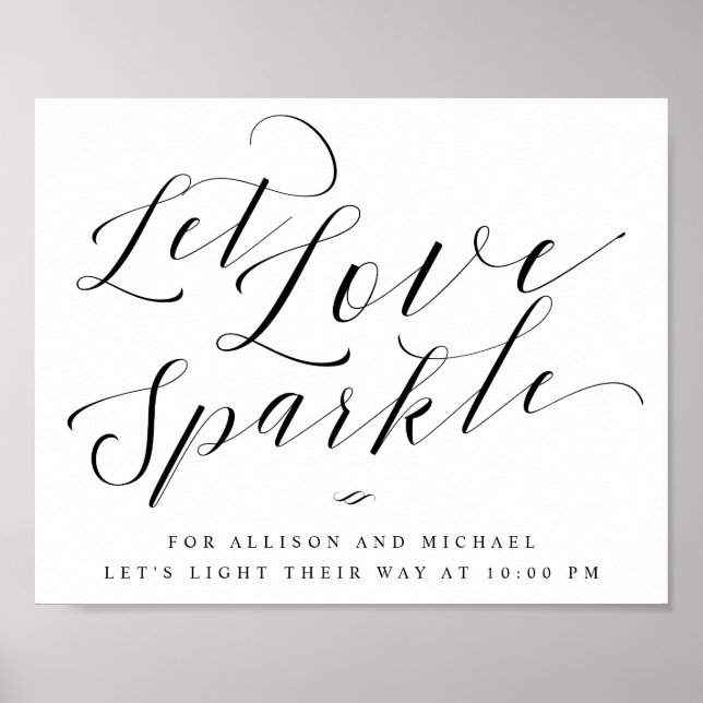 Gelassen Liebe Sparkle Elegantes kalligraphisches  Poster (Vorne)
