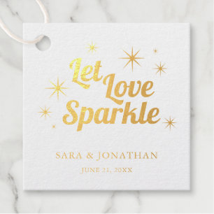 Gelassen Liebe Sparkle Gold Foil Absenden Geschenkanhänger