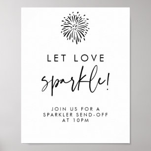 Gelassen Liebe Sparkle Moderne Schwarze Kalligrafi Poster