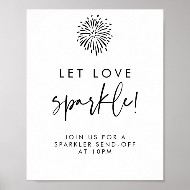 Gelassen Liebe Sparkle Moderne Schwarze Kalligrafi Poster (Vorne)