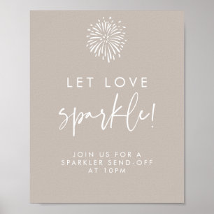 Gelassen Liebe Sparkle Moderne Taupe Kalligrafie H Poster