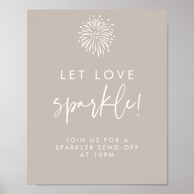 Gelassen Liebe Sparkle Moderne Taupe Kalligrafie H Poster (Vorne)