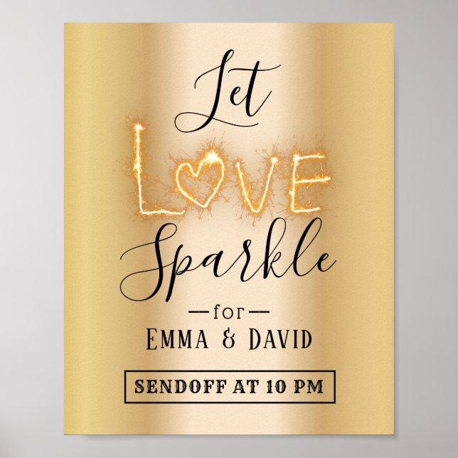 Gelassen Liebe Sparkle Modernes Gold abschicken Ho Poster (Vorne)