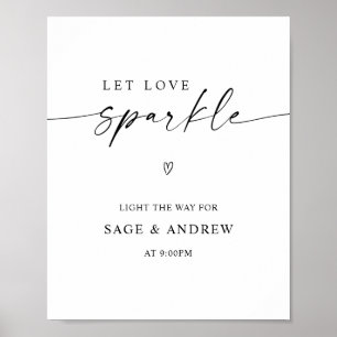 Gelassen Liebe Sparkle Sparkler Hochzeit abschicke Poster