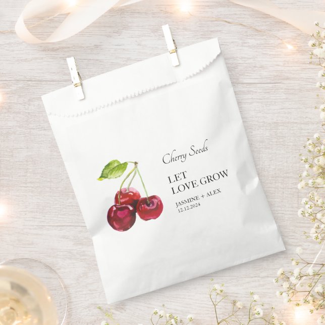 Gelassen Liebe wachsen | Cherry Seed Gastgeschenk  Geschenktütchen (Ausgeschnitten)