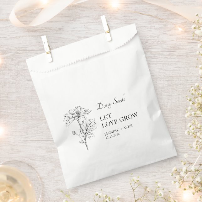 Gelassen Liebe wachsen Daisy Seed Wedding Geschenktütchen (Ausgeschnitten)