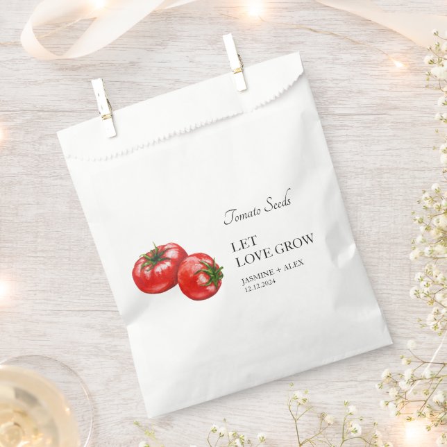 Gelassen Liebe wachsen | Tomatensamen-Gastgeschenk Geschenktütchen (Ausgeschnitten)