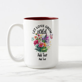 Gelassen Liebe wachsen Wild Niedlich positiv Zweifarbige Tasse
