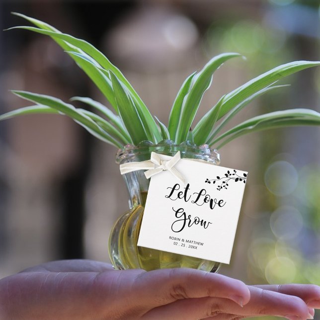 Gelassen Liebe wächst, elegant Moderne Rustikal Geschenkanhänger (Von Creator hochgeladen)