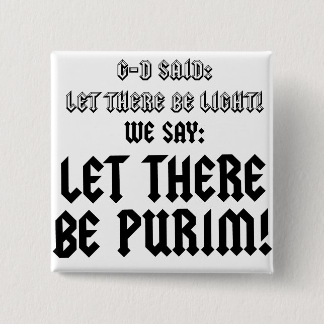 gelassen Purim Button (Vorderseite)