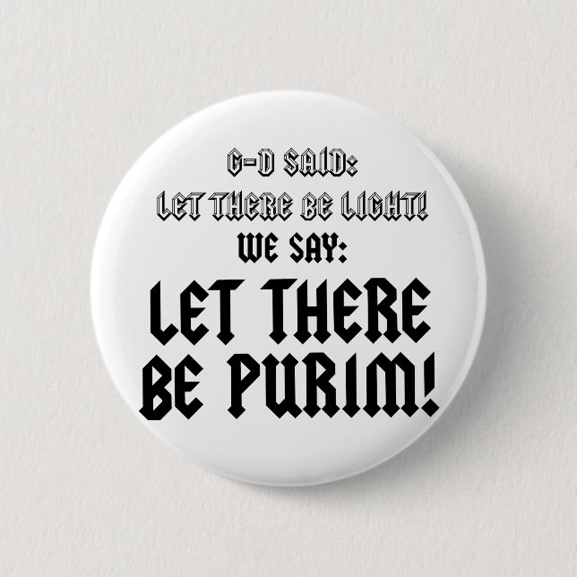 gelassen Purim Button (Vorderseite)