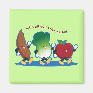 Gelassen uns allen gehen Sie zum Markt Magnet