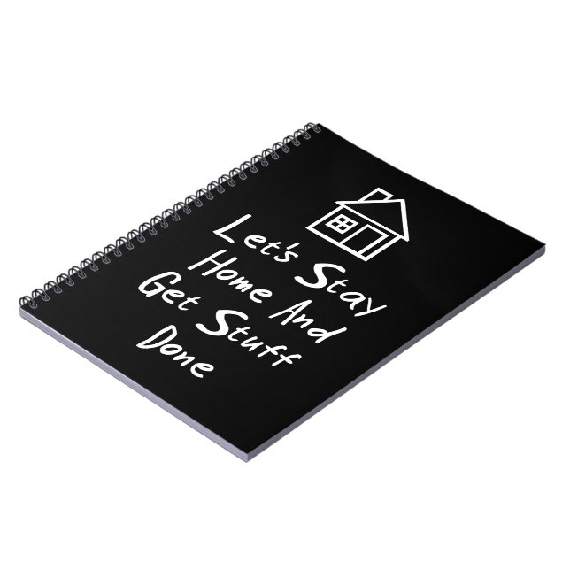 Gelassen uns bleibe Sie Zuhause und erhalten Sie Notizblock (Linke Seite)