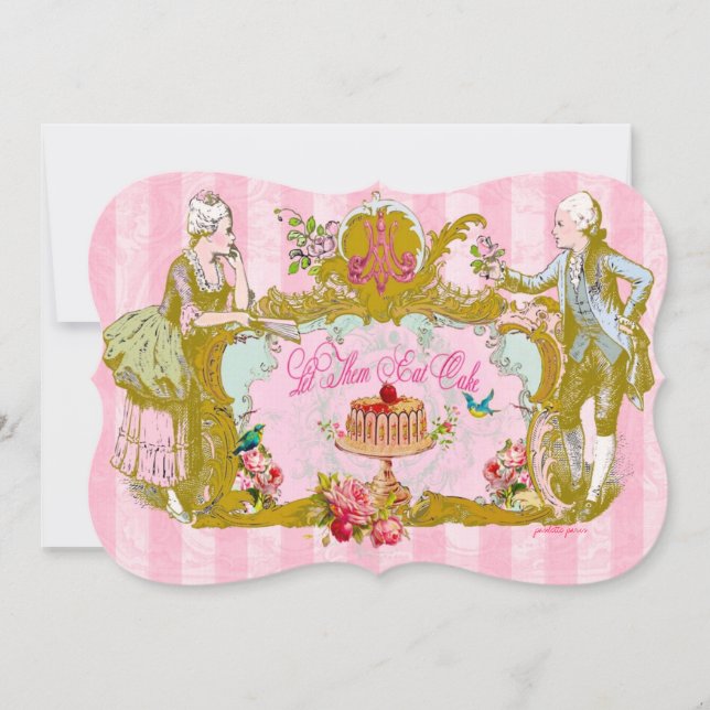 Gelassen uns essen Sie Kuchen-Party Einladungen (Vorderseite)