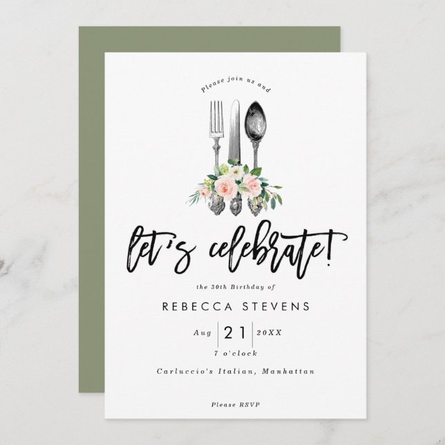 gelassen uns feiern Sie Einladung (Vorne/Hinten)