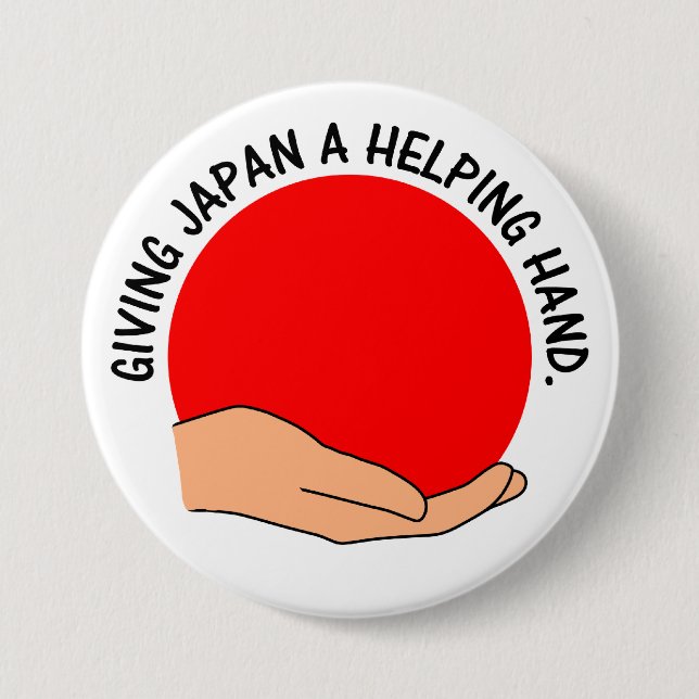 Gelassen uns geben Sie Japan eine helfende Hand Button (Vorderseite)
