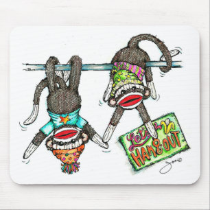Gelassen uns hängen Sie heraus - Socken-Affen Mousepad