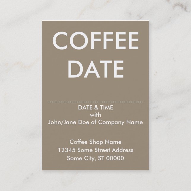 gelassen uns Kaffee (Koffeinmolekül) tun Visitenkarte (Rückseite)