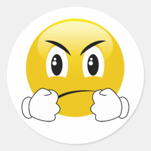 Gelassen uns lochende Emoji Aufkleber kämpfen