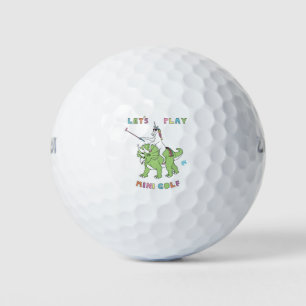 Gelassen uns Minigolfunicorn-Reitdinosaurier Golfball
