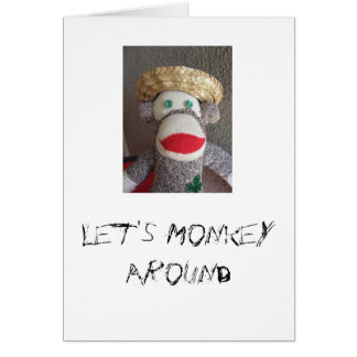 Gelassen uns Monkey herum Socken-Affe-Karte