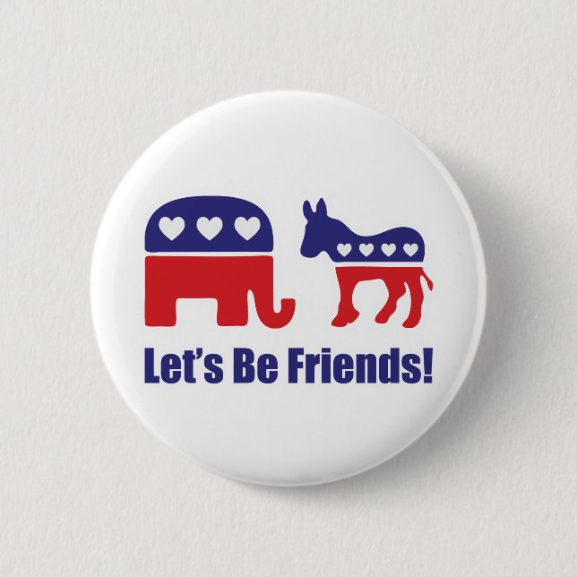 Gelassen uns seien Sie Freunde! Button (Vorderseite)
