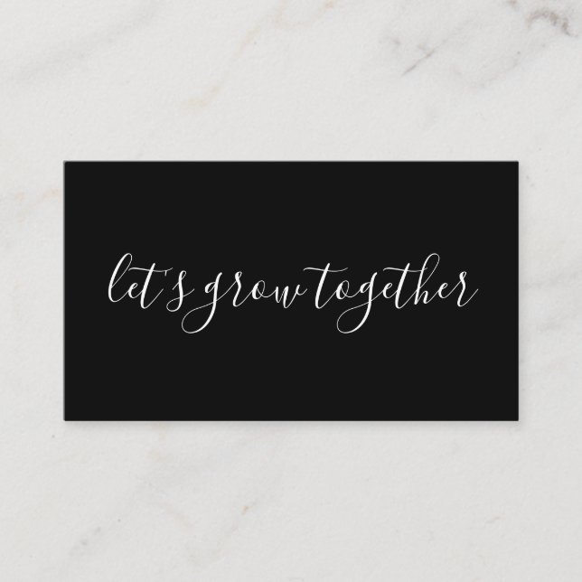 gelassen uns wachsen Sie zusammen Empfehlungskarte (Vorderseite)