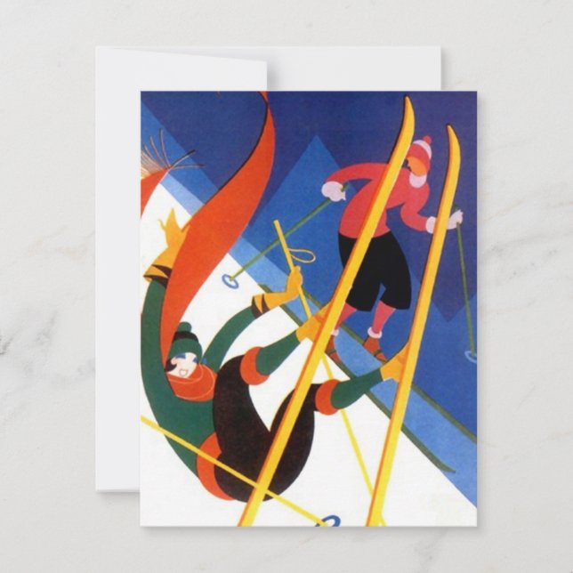 "GELASSENE US GEHEN SKI FAHRENDE" EINLADUNG (Vorderseite)