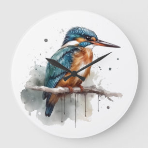 Gelassenheit des Kingfisher Große Wanduhr