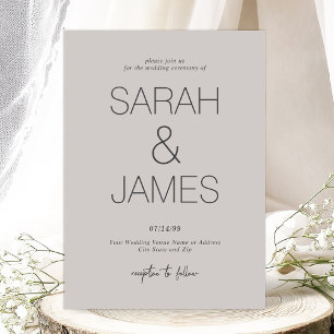 Gelassenheit   Dusty Linen Minimal Typografy Weddi Einladung