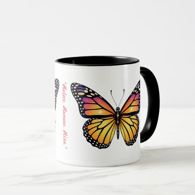 "Gelassenheit im Flug" Tasse (VorderseiteRechts)