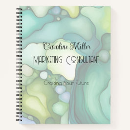 Gelassenheit in grünen Abstrakten Blütenformen Notizbuch