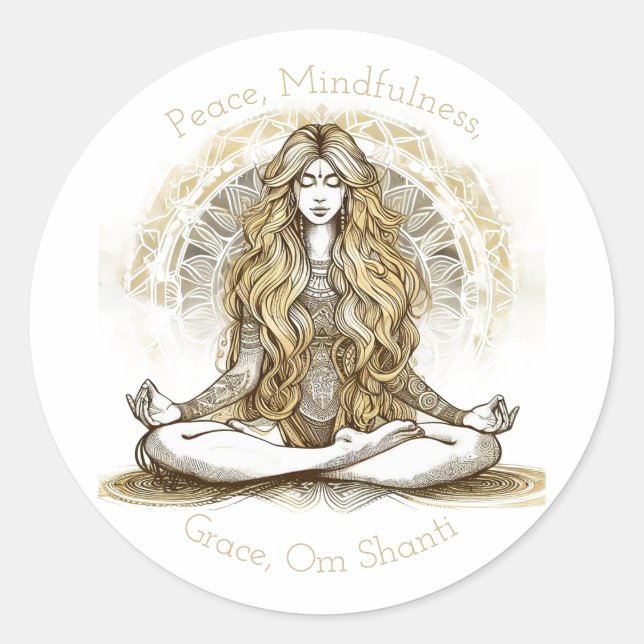 Gelassenheit in Stille Runder Aufkleber (Vorderseite)