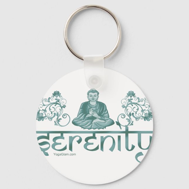 Gelassenheit Meditation Grün Schlüsselanhänger (Vorderseite)