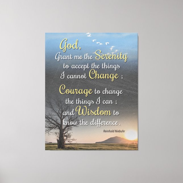 Gelassenheit, Mut und Weisheit Leinwanddruck (Vorderseite)