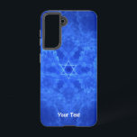 Gelassenheit Samsung Galaxy Hülle<br><div class="desc">Serene Blue. Ein schönes Fraktal in Blau und Weiß erinnert an ausgestreckte Federn am Ende eines Vogelflügels. In der Mitte befindet sich auch ein kleiner Star of David (Magen David). Passen Sie Ihren eigenen Text an.</div>