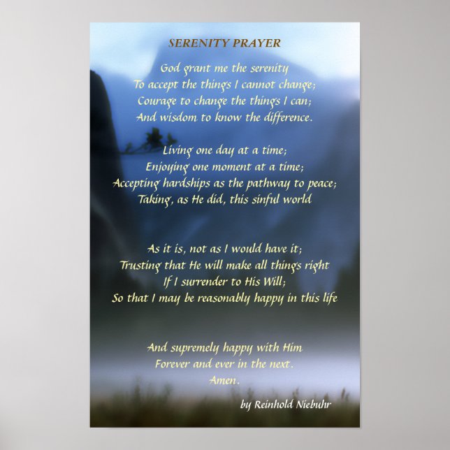 Gelassenheitsgebet Poster (Vorne)